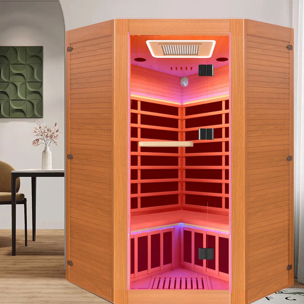 2–3 Person Infrared Sauna with LED Light & Bluetooth