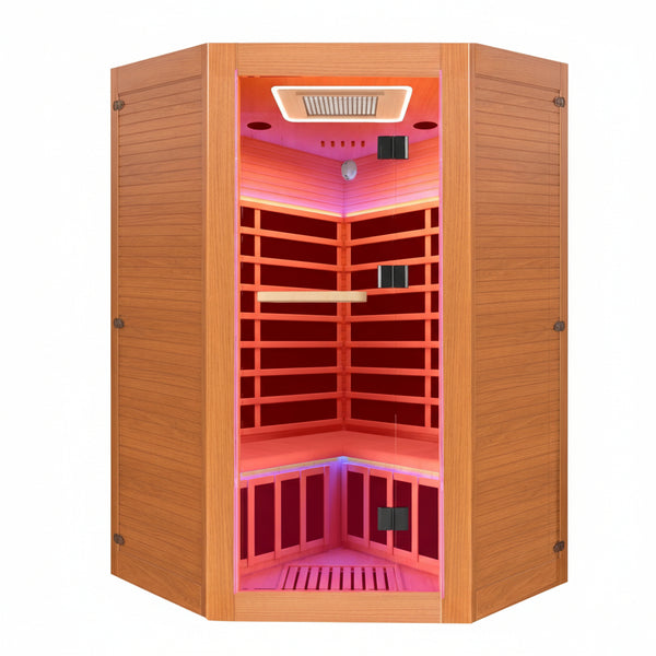 2–3 Person Infrared Sauna with LED Light & Bluetooth