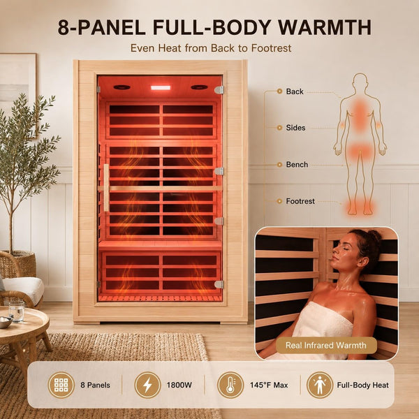 2-Person Far Infrared Sauna – Canadian Hemlock, App Control